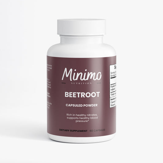 Minimo Nutrition Organic Beetroot Capsuled Powder Supplement for Blood Pressure