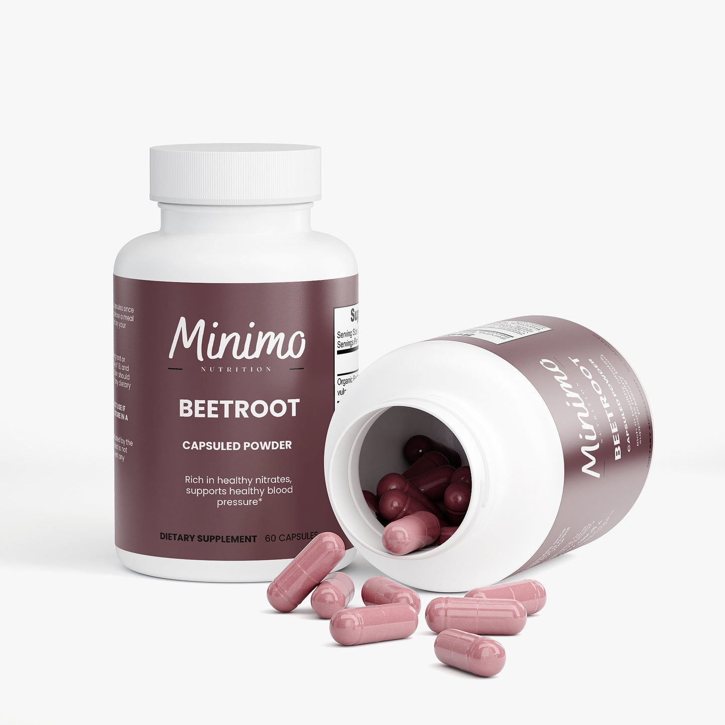 Minimo Nutrition Organic Beetroot Capsuled Powder Supplement for Blood Pressure