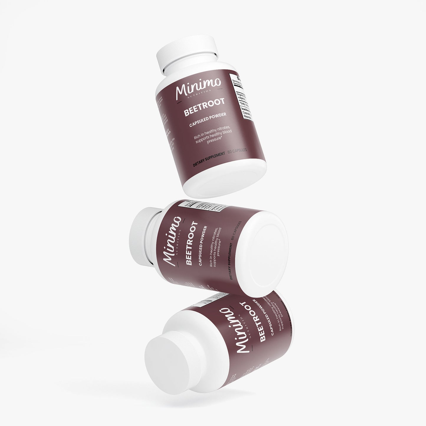 Minimo Nutrition Organic Beetroot Capsuled Powder Supplement for Blood Pressure