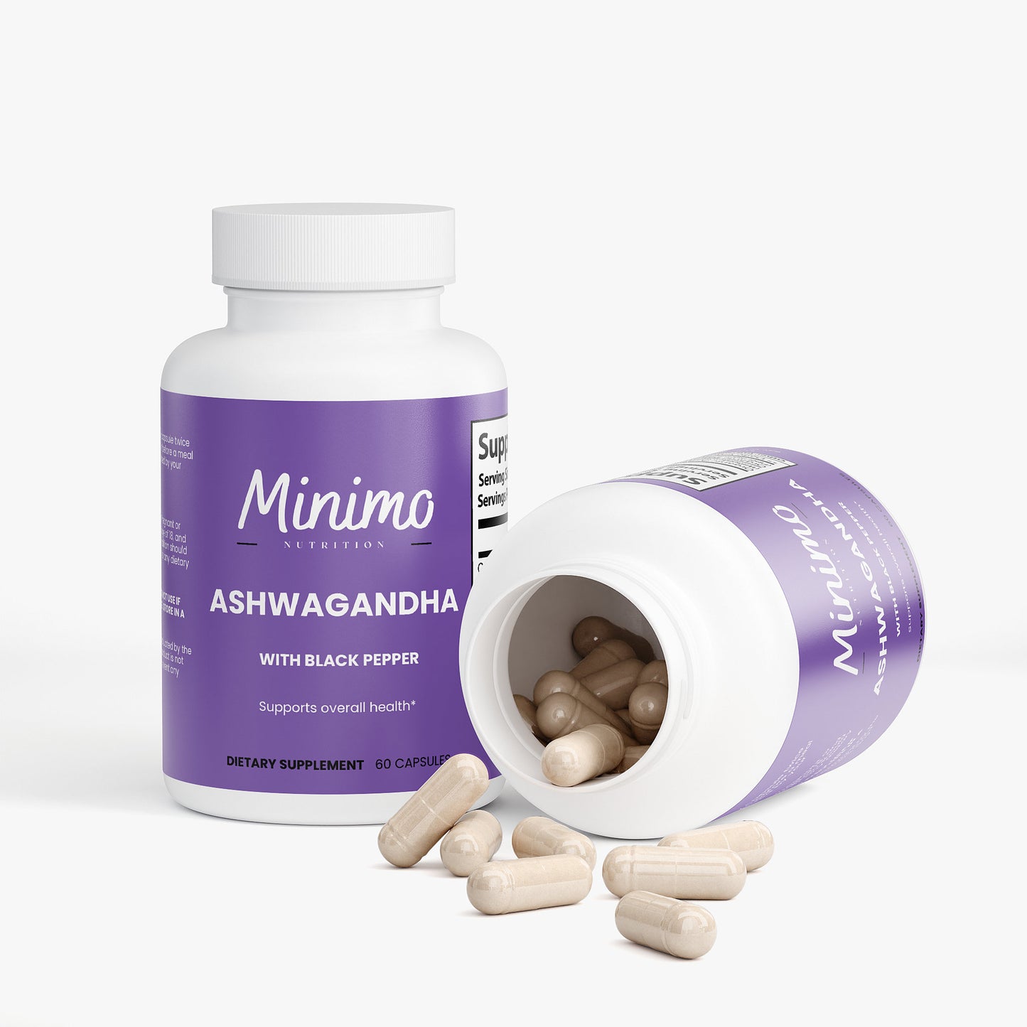 Organic Ashwagandha with Black Pepper Supplement for Anxiety and Overall Health