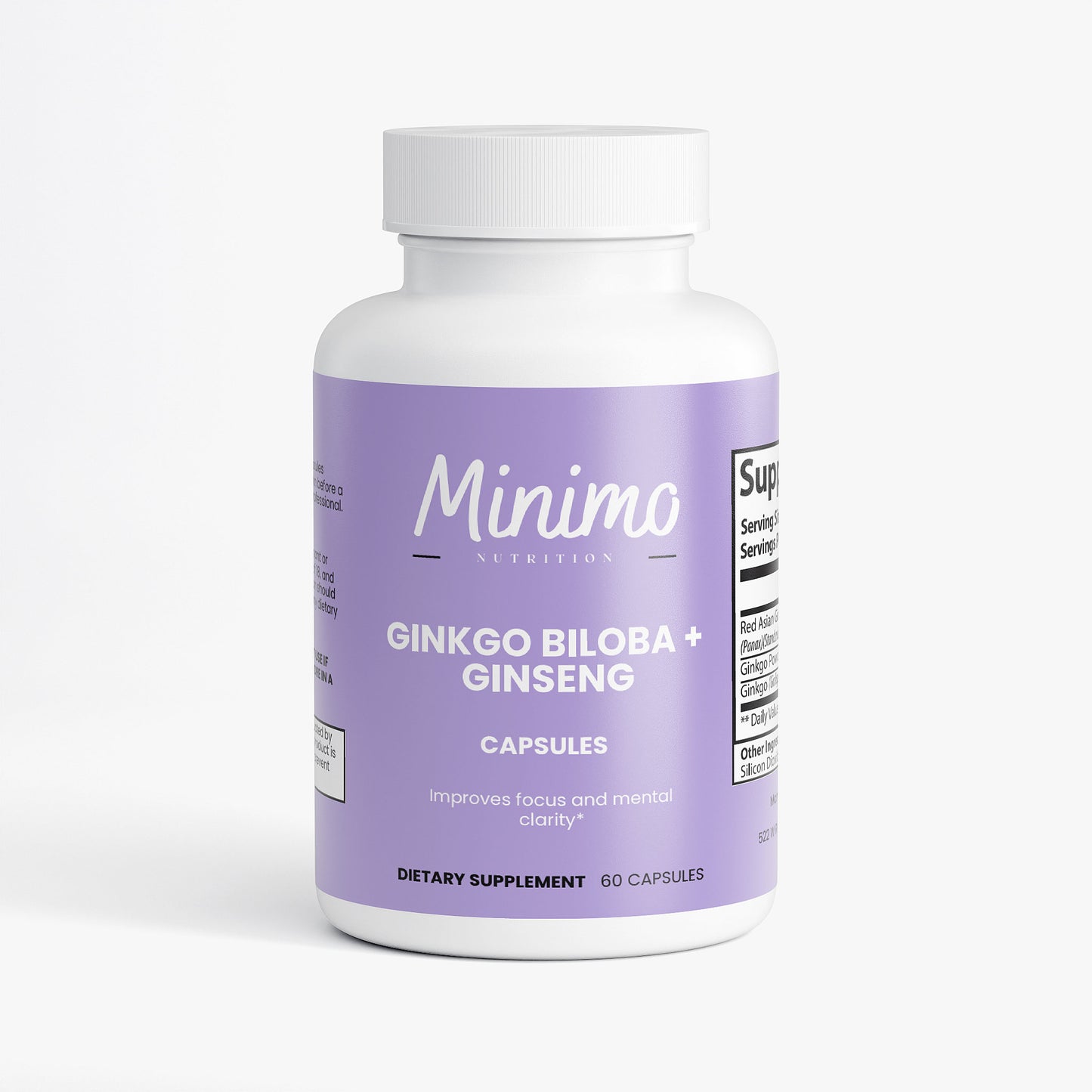 Ginkgo Biloba + Ginseng Supplement for Focus and Mental Clarity