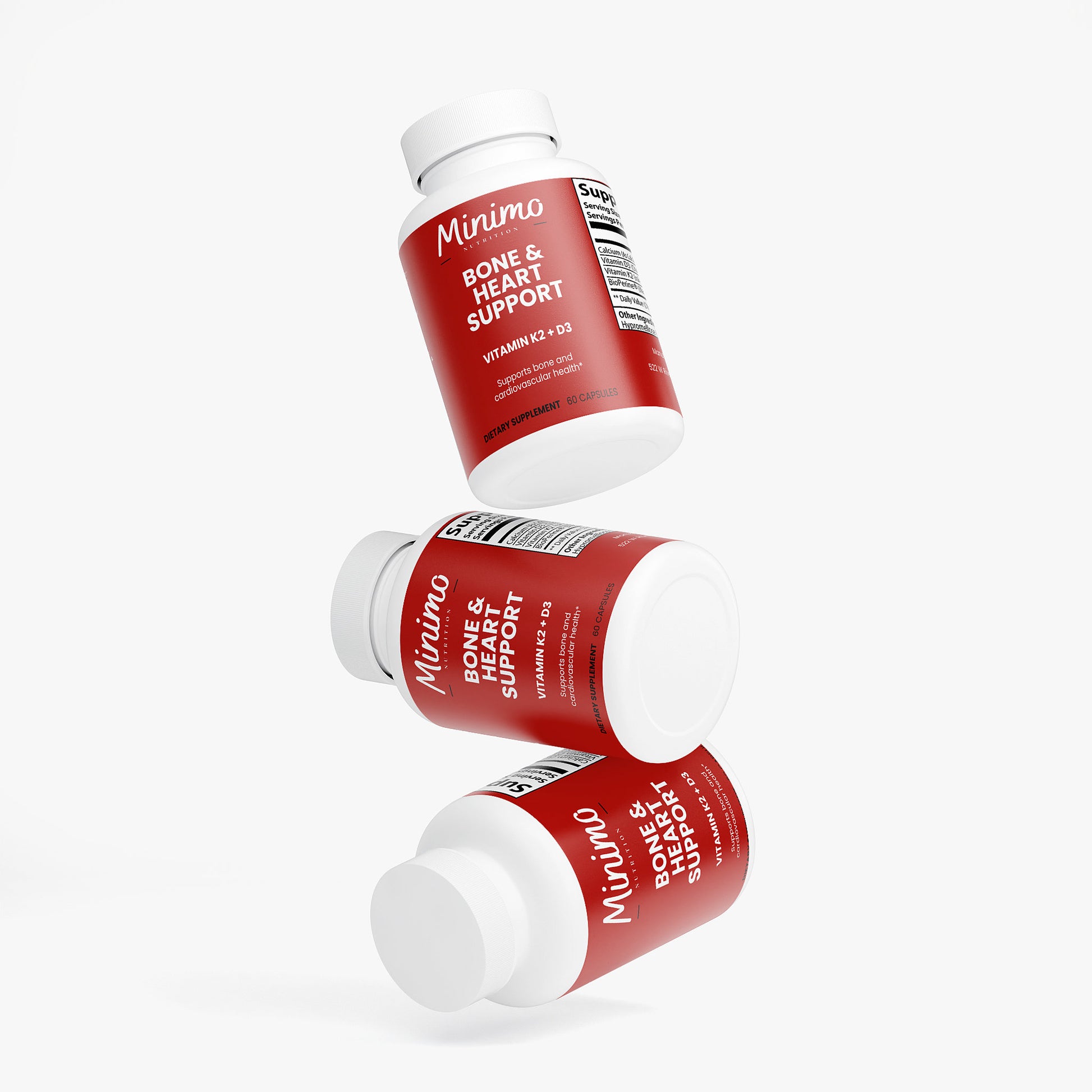 Minimo Nutrition Bone & Heart Support Vitamin K2 + D3 Supplement for Cardiovascular Health and Bone Density