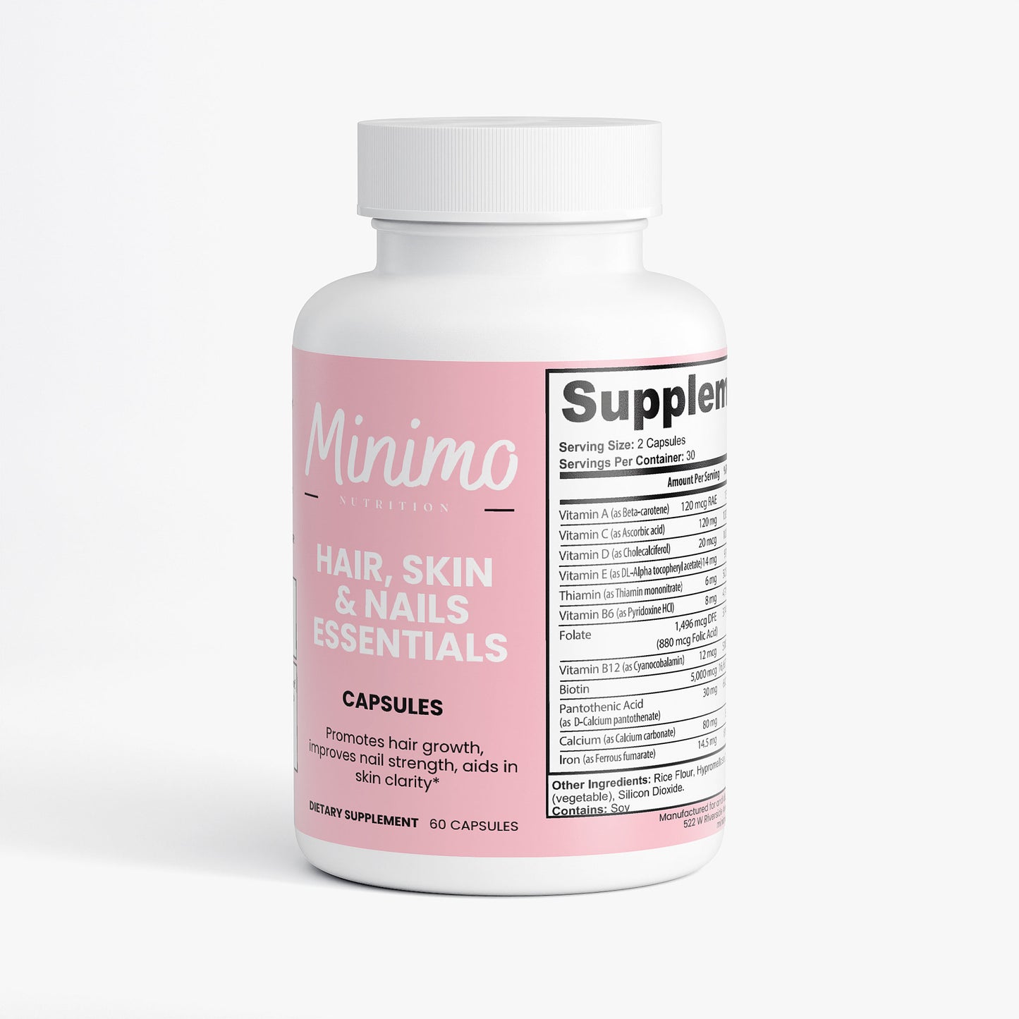Minimo Nutrition Hair, Skin and Nails Essentials Supplement for Hair, Skin, and Nail Growth
