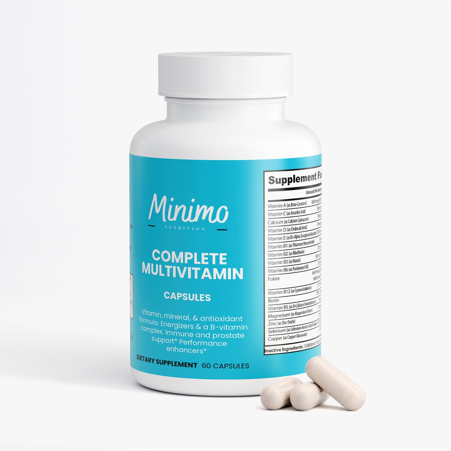 Minimo Nutrition Complete Multivitamin + Immunity Boost Support for Energy, Immunity, and Prostate