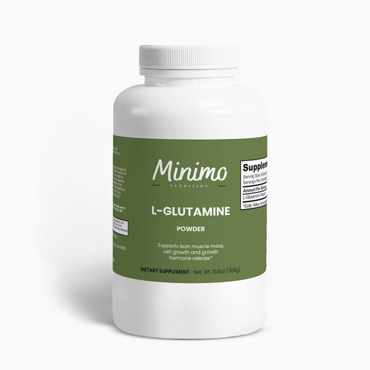 Minimo Nutrition L-Glutamine Powder Supplement for Lean Muscle Mass and Cell Growth