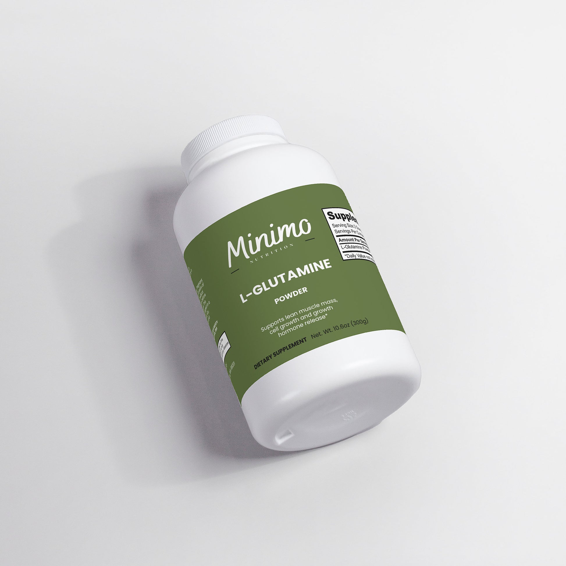 Minimo Nutrition L-Glutamine Powder Supplement for Lean Muscle Mass and Cell Growth