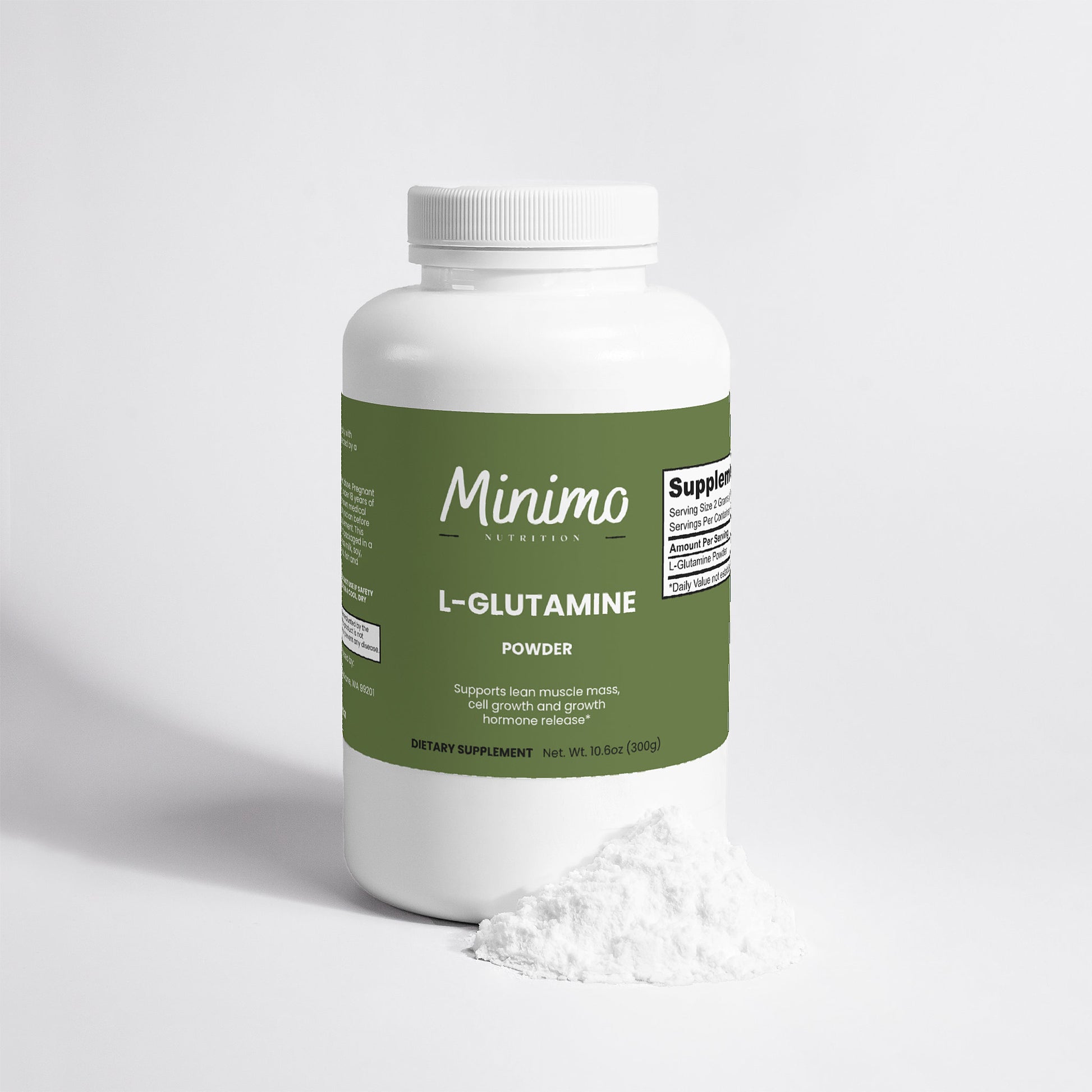 Minimo Nutrition L-Glutamine Powder Supplement for Lean Muscle Mass and Cell Growth