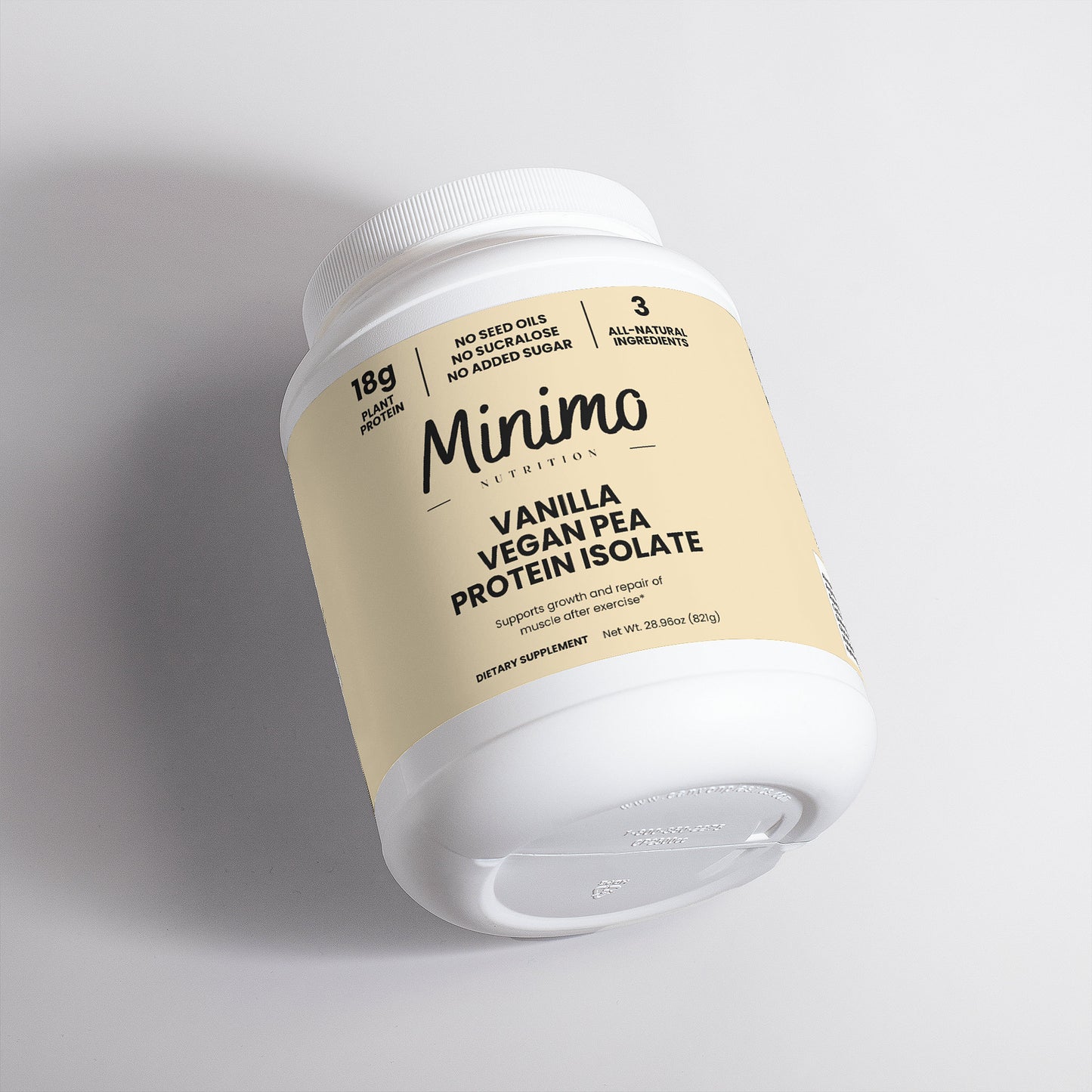 Minimo Nutrition Vanilla Vegan Pea Protein Isolate No Sucralose No Seed Oils No Added Sugar