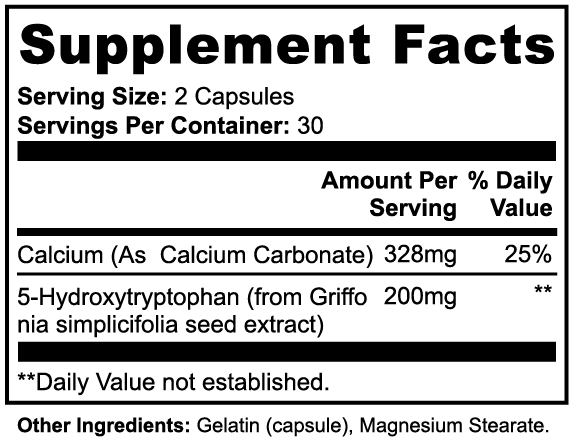 Minimo Nutrition 5-HTP Supplement Facts