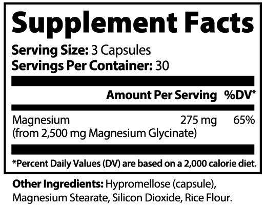 Minimo Nutrition Magnesium Glycinate Supplement Facts