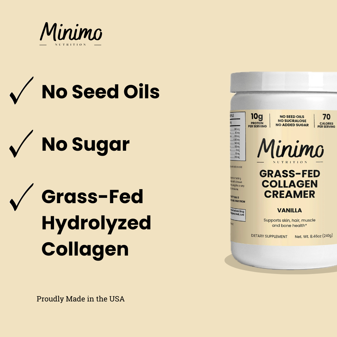 Minimo Nutrition Vanilla Grass-Fed Collagen Creamer Supplement Overview