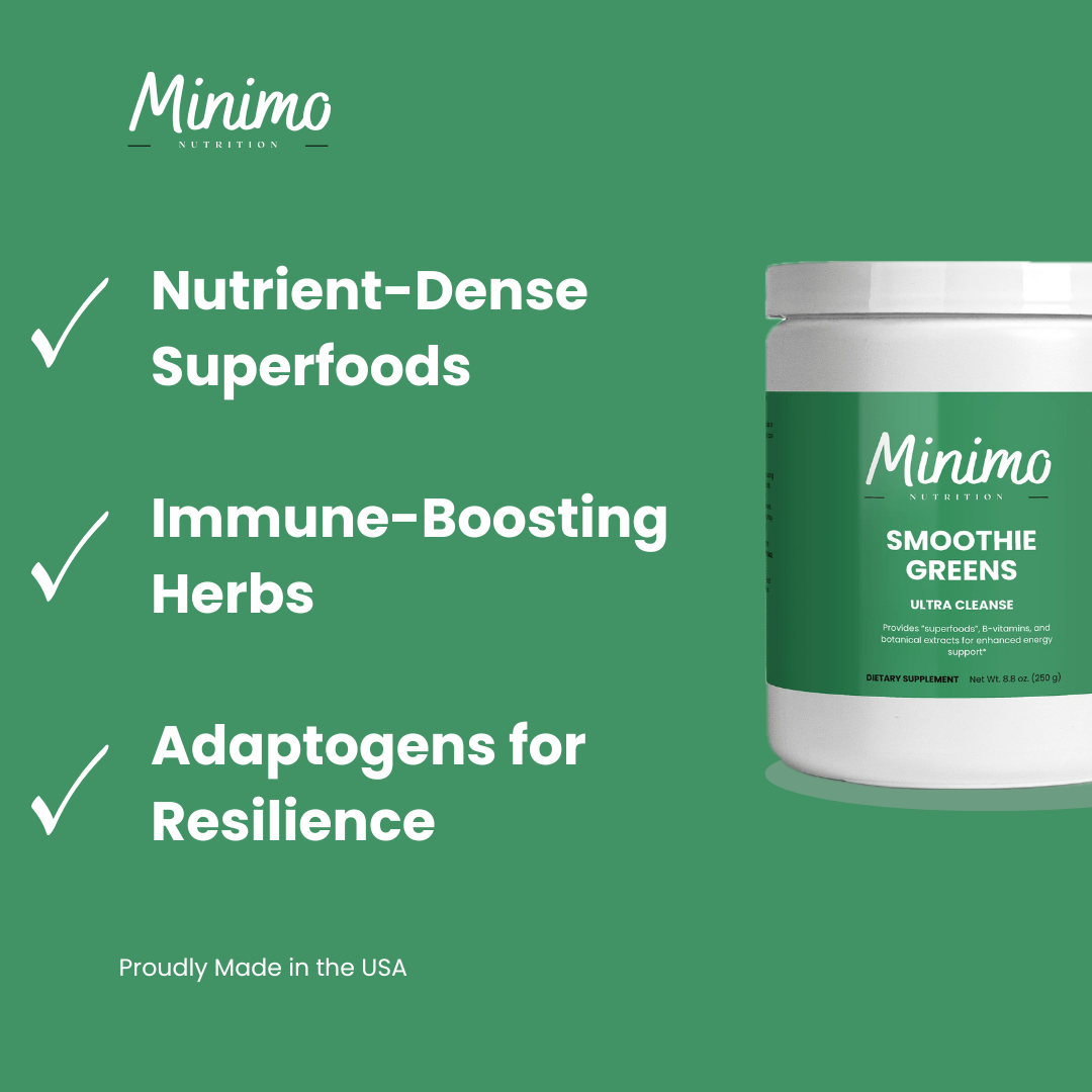 Minimo Nutrition Smoothie Greens Supplement for Superfoods and Vitamins