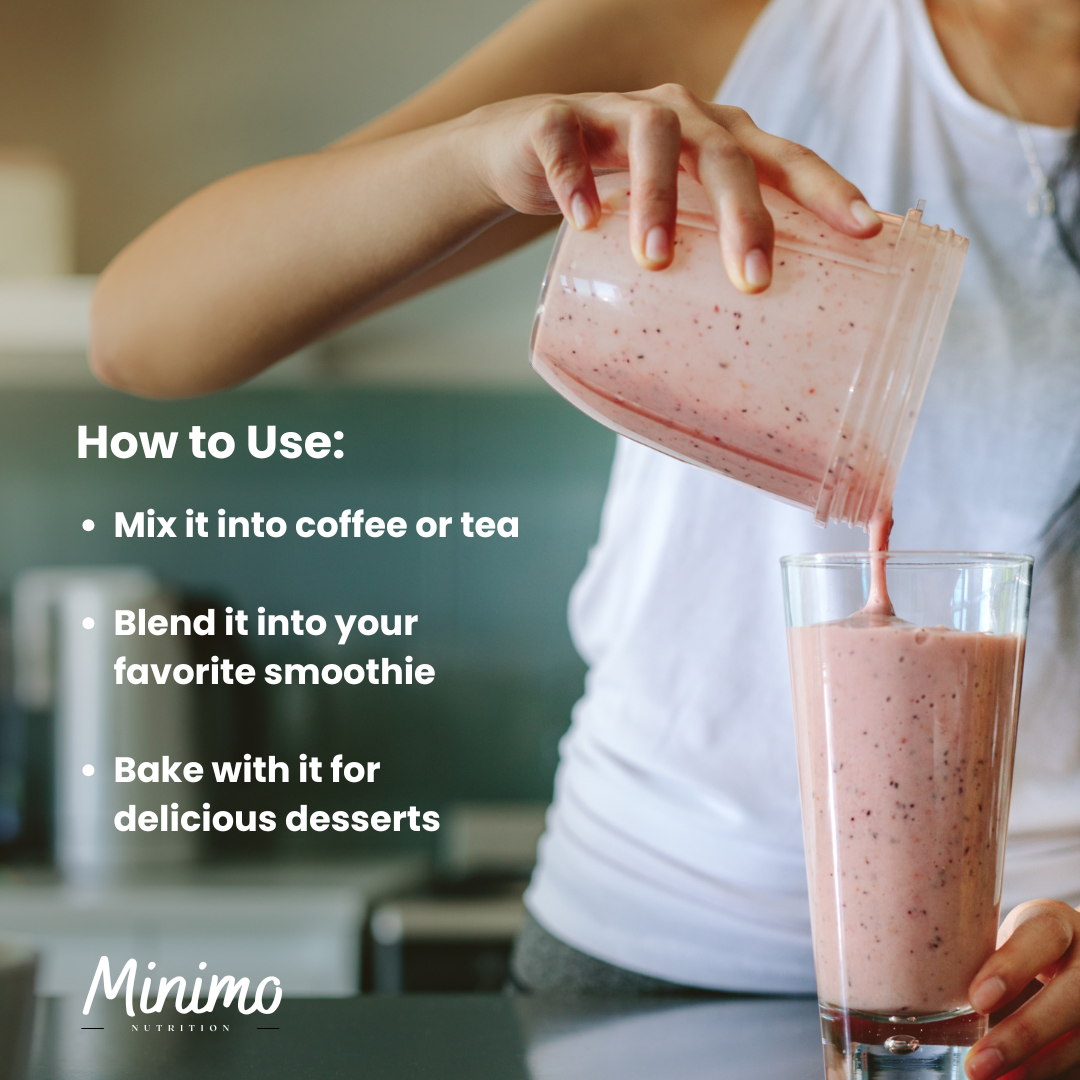 Minimo Nutrition Unflavored Grass-Fed Hydrolyzed Collagen Peptides Supplement for Hair, Skin, Nails, & Joints