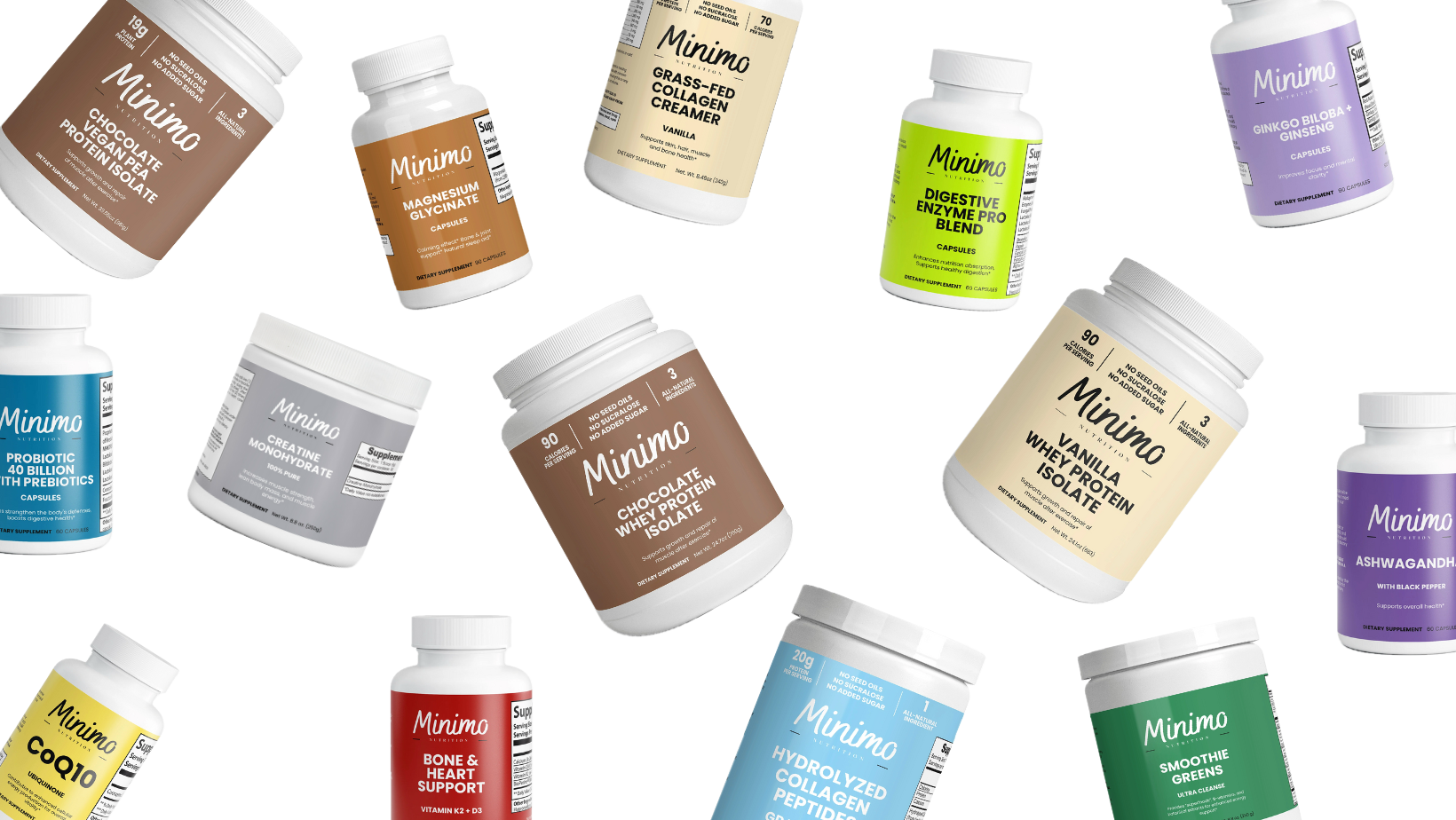 Minimo Nutrition Clean Supplements with No Seed Oils, Added Sugar, or Sucralose