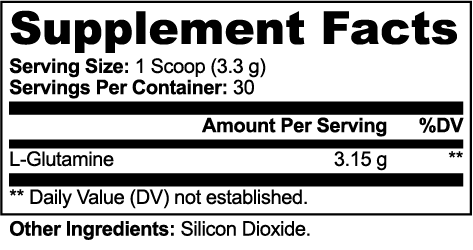 Minimo Nutrition L-Glutamine Powder Supplement Facts