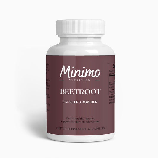 Minimo Nutrition Organic Beetroot Capsuled Powder, 60 ct.