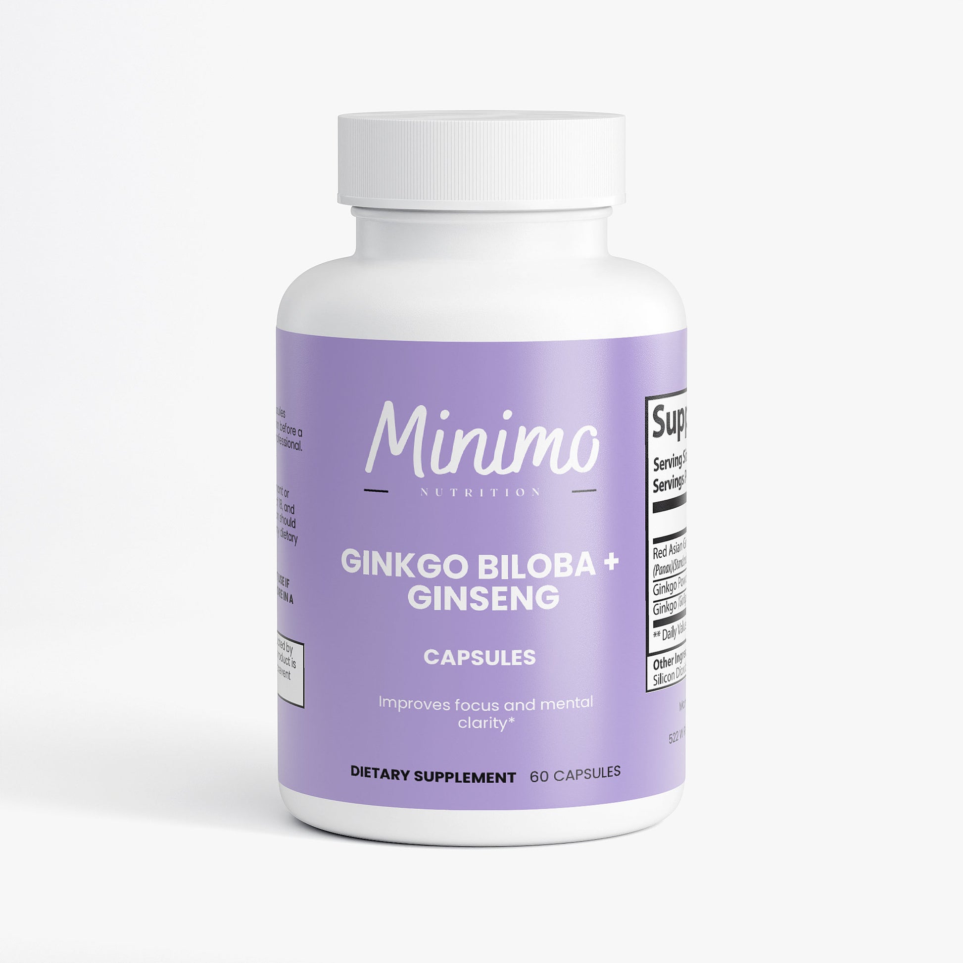 Ginkgo Biloba + Ginseng Supplement for Focus and Mental Clarity