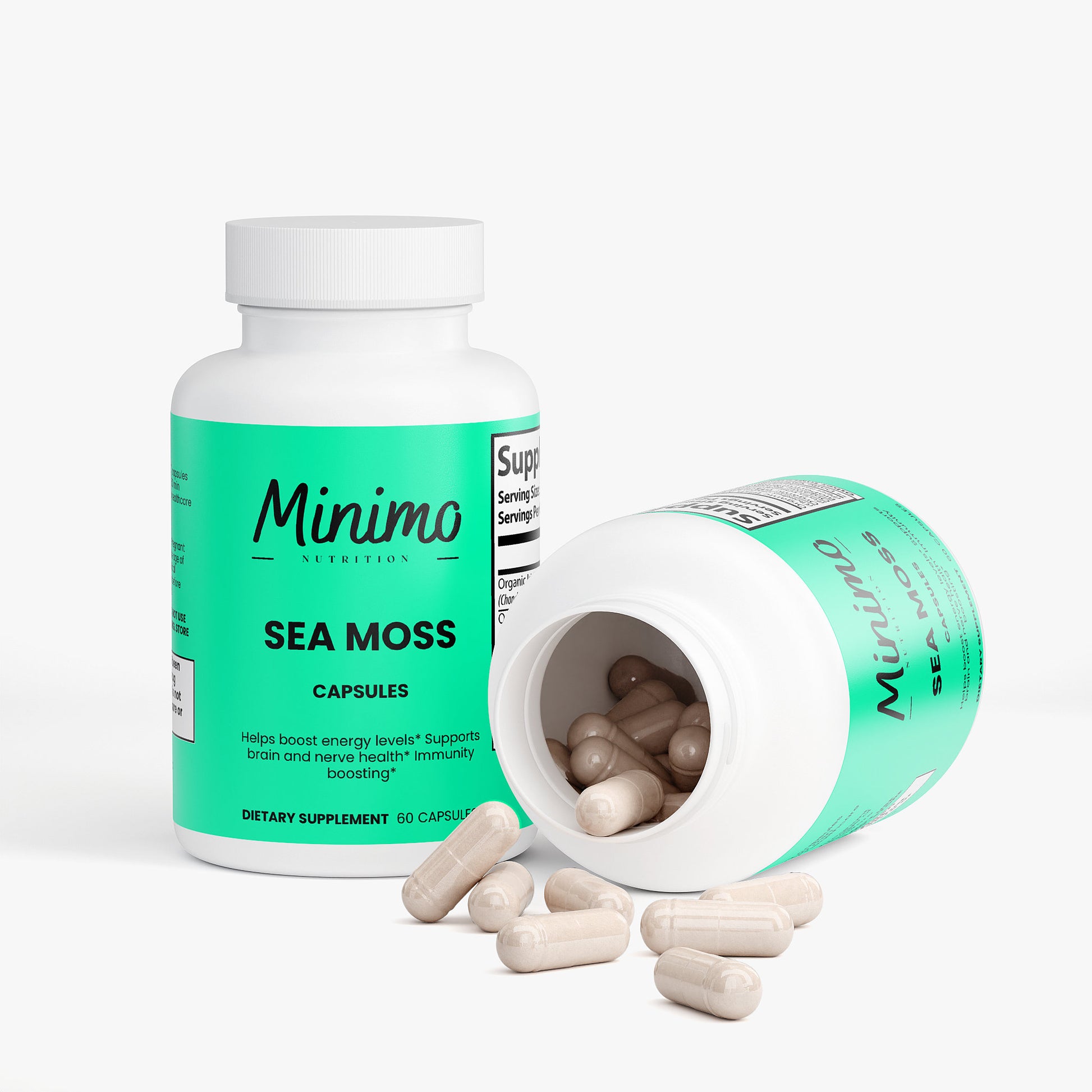 Sea Moss with Bladderwrack and Burdock Root Supplement for Energy Levels, Immunity, and Brain & Nerve Health