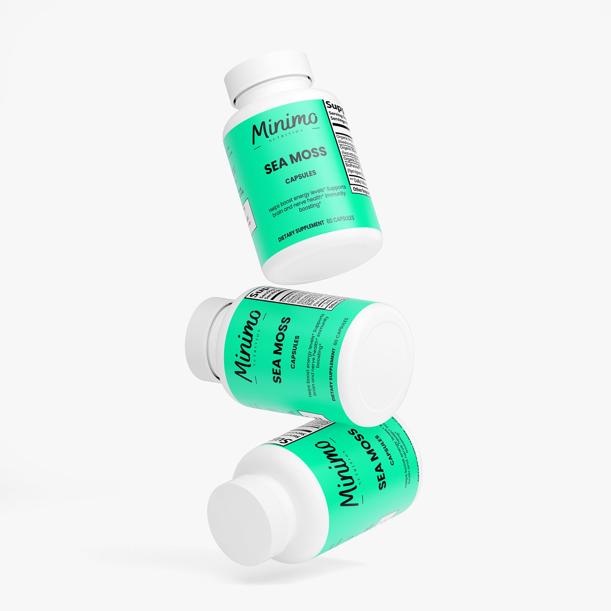 Sea Moss with Bladderwrack and Burdock Root Supplement for Energy Levels, Immunity, and Brain & Nerve Health
