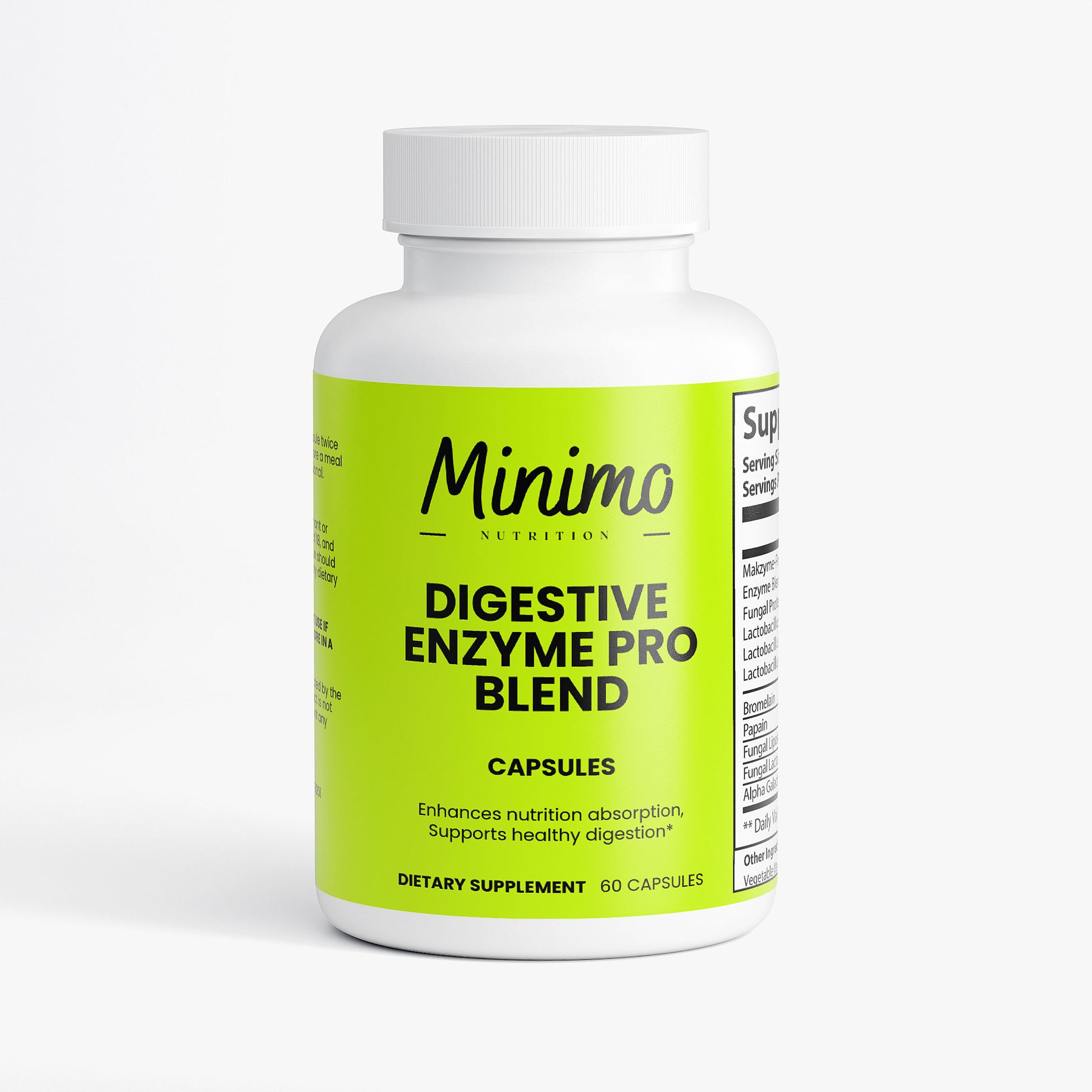 Minimo Nutrition Digestive Enzyme Pro Blend Supplement for Healthy Digestion