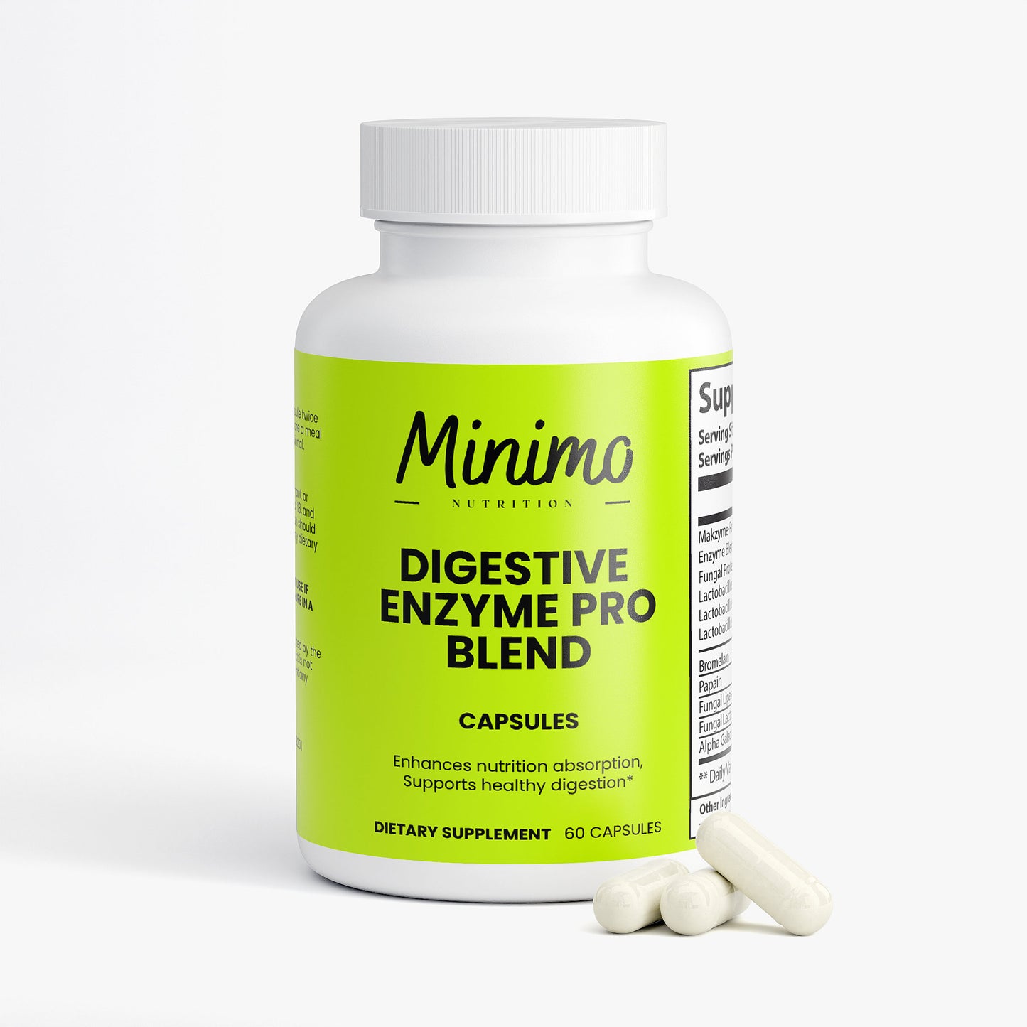 Minimo Nutrition Digestive Enzyme Pro Blend Supplement for Healthy Digestion