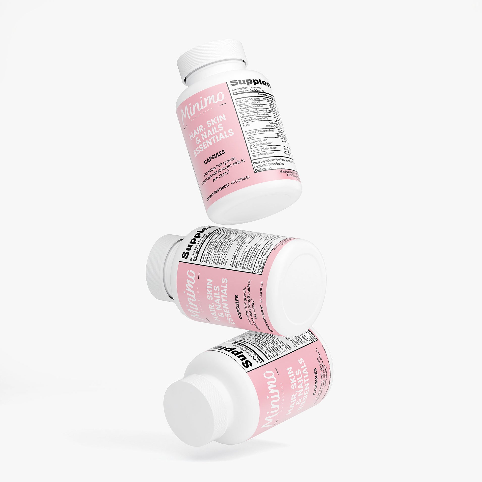 Minimo Nutrition Hair, Skin and Nails Essentials Supplement for Hair, Skin, and Nail Growth