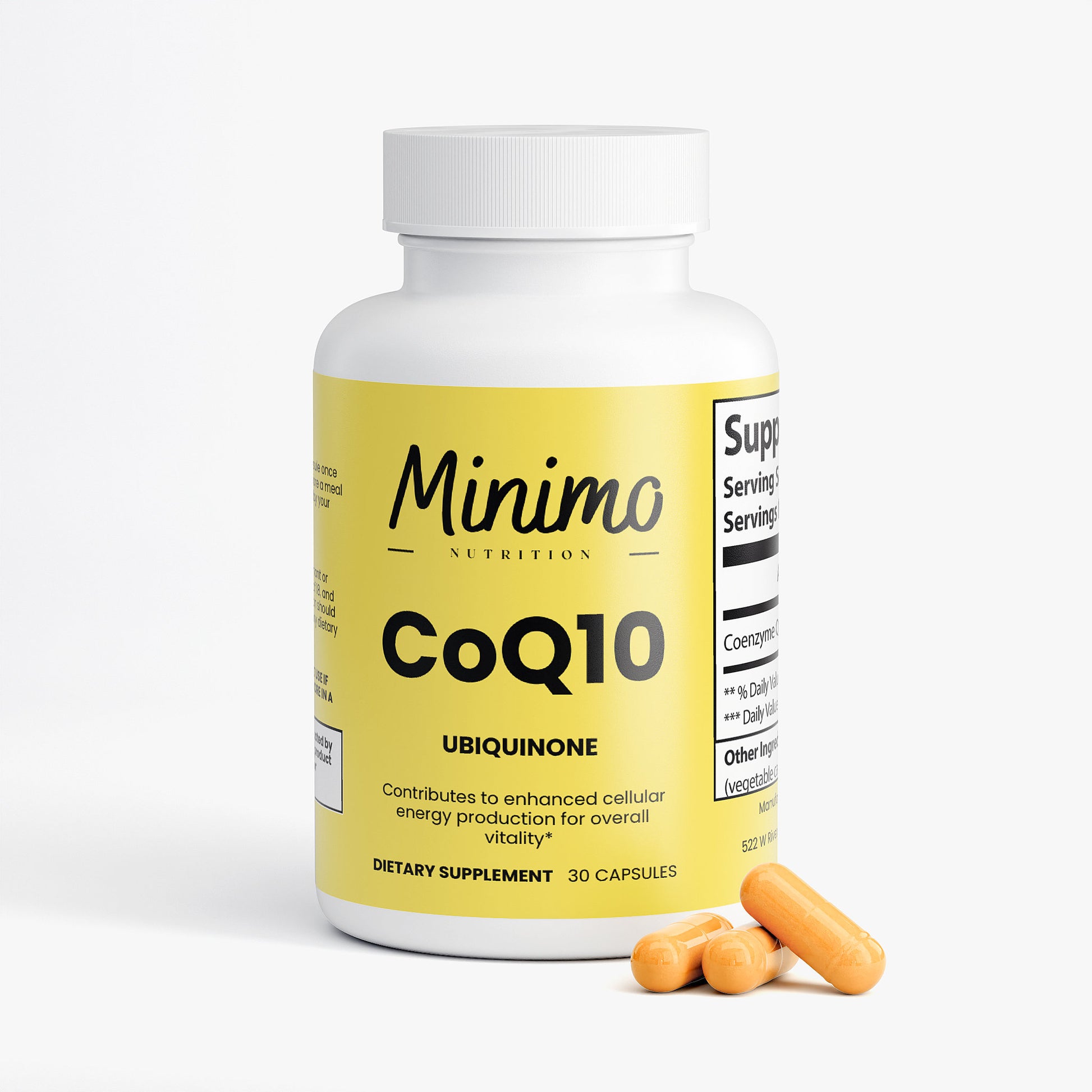 Minimo Nutrition CoQ10 Ubiquinone Supplement for Energy