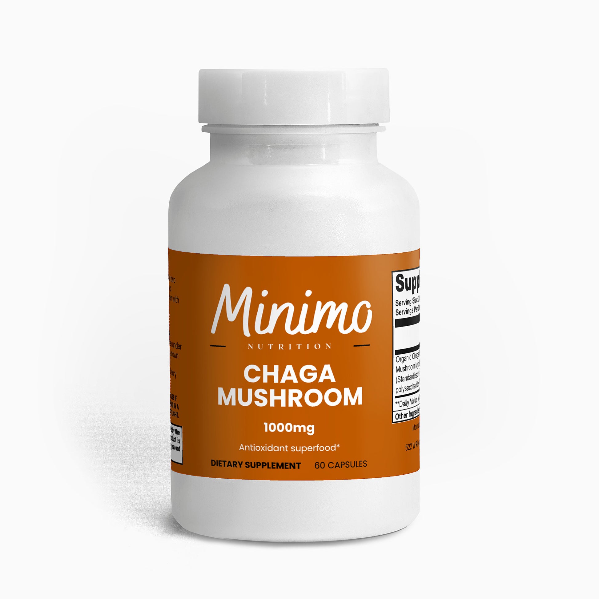 Minimo Nutrition Organic Chaga Mushroom Supplement for Antioxidants