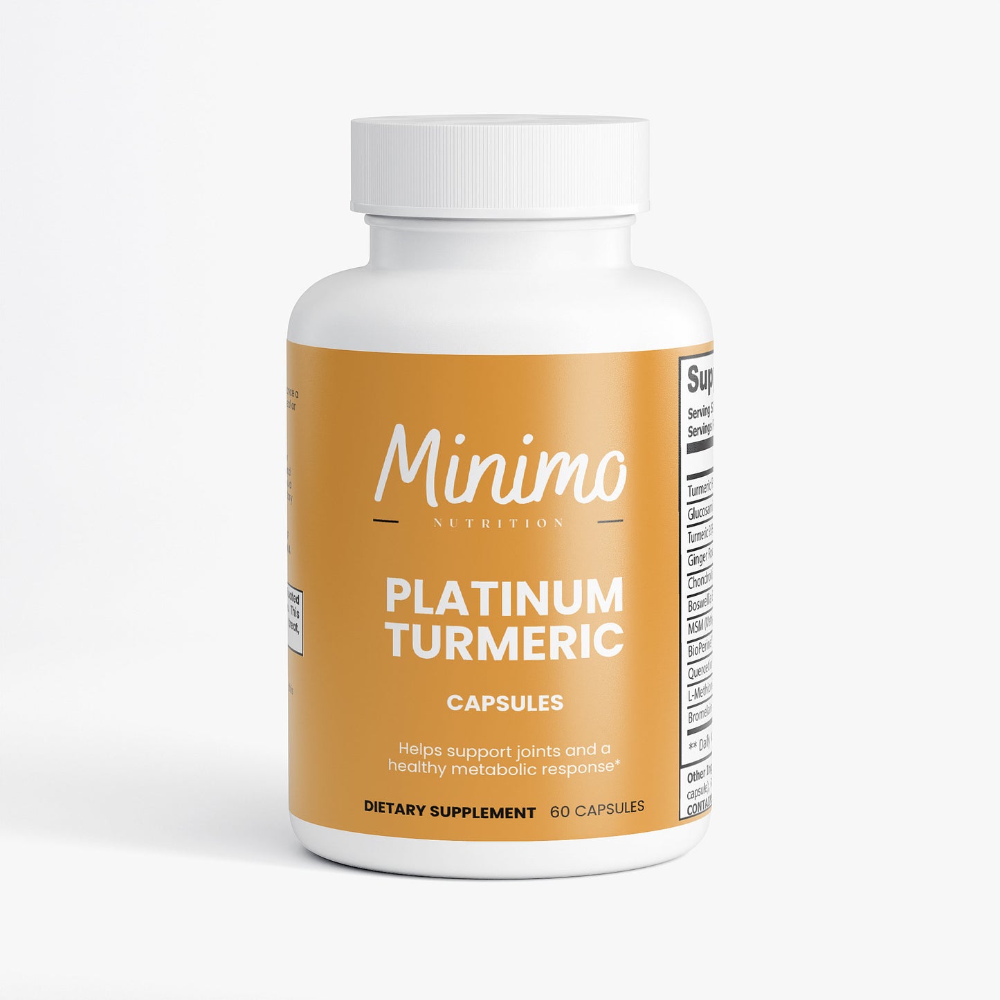 Minimo Nutrition Platinum Turmeric Supplement for Joints & Metabolism