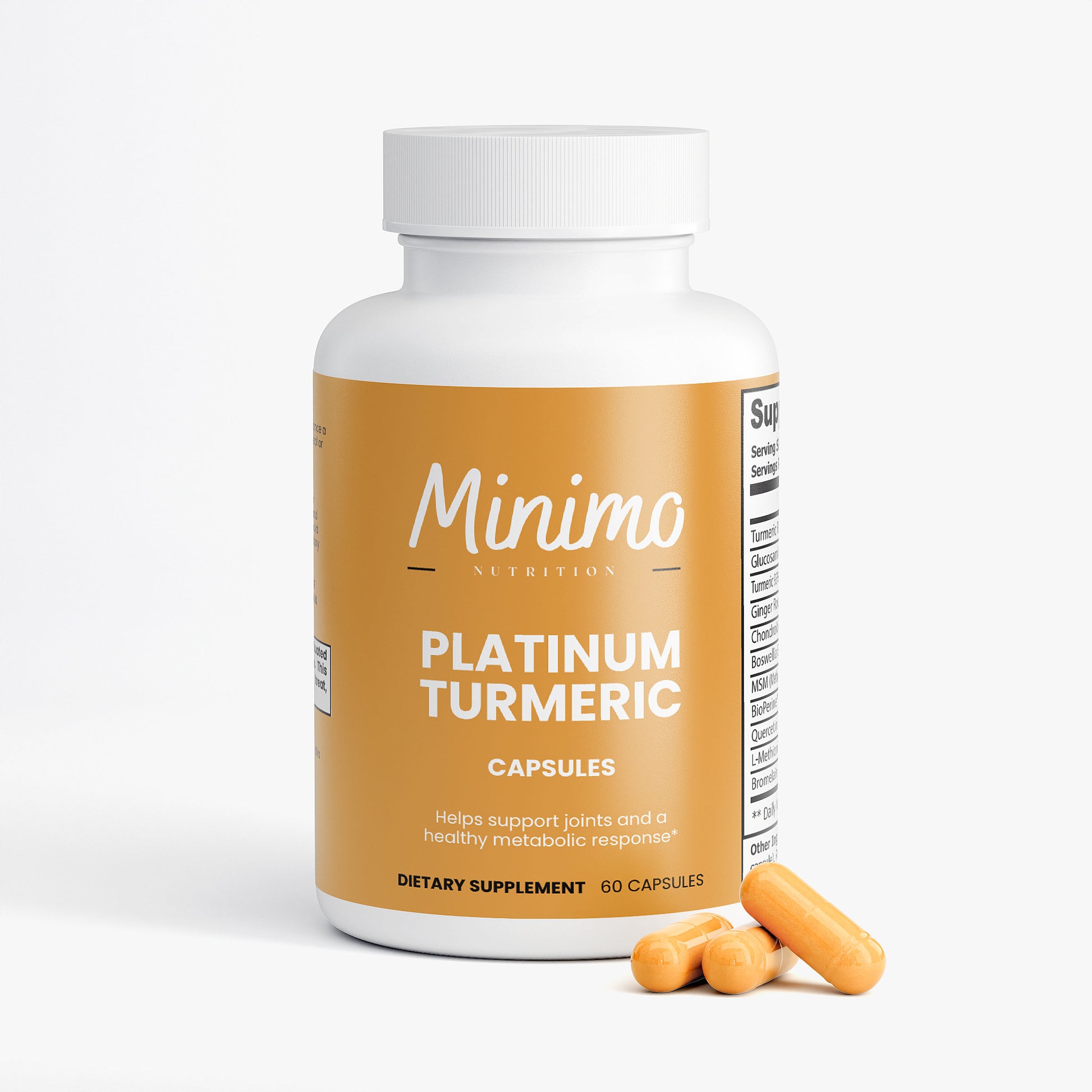 Minimo Nutrition Platinum Turmeric Supplement for Joints & Metabolism