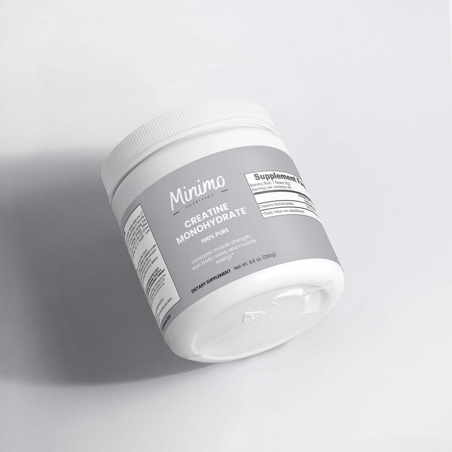 Minimo Nutrition Creatine Monohydrate Powder Supplement for Lean Muscle Mass and Strength