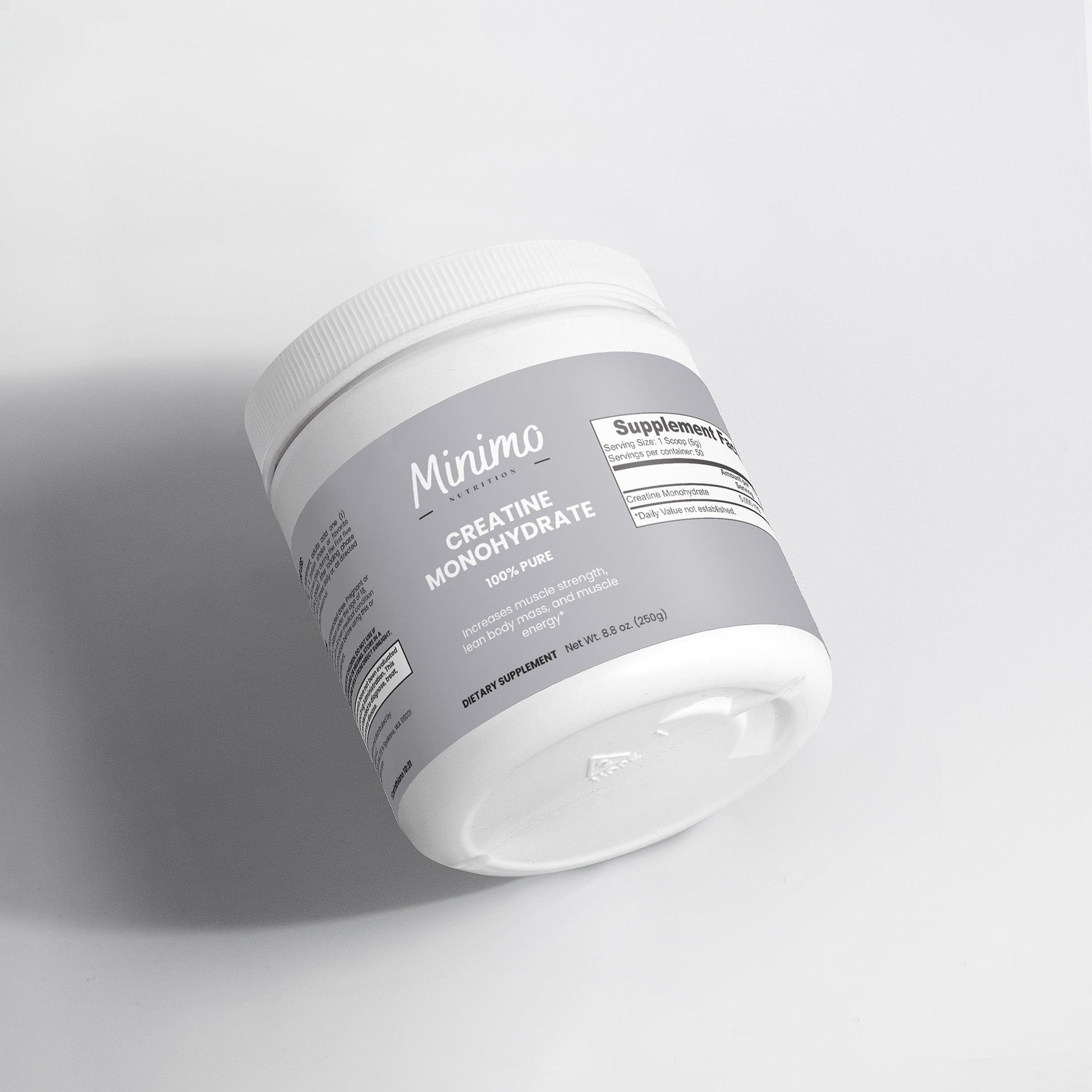 Minimo Nutrition Creatine Monohydrate Powder Supplement for Lean Muscle Mass and Strength