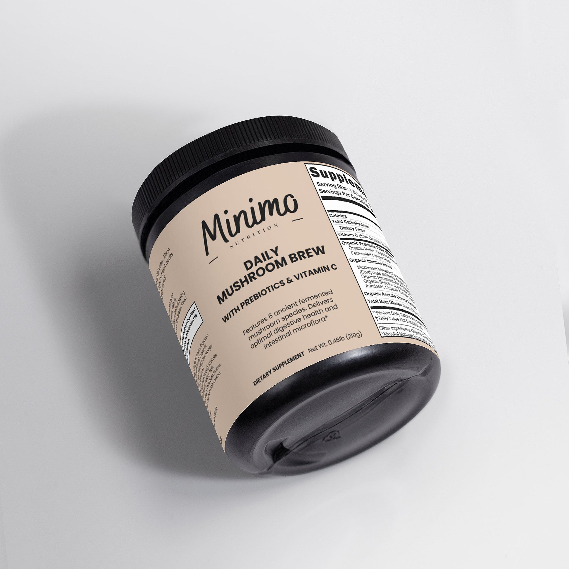 Organic Daily Mushroom Coffee Alternative with Prebiotics and Vitamin C 