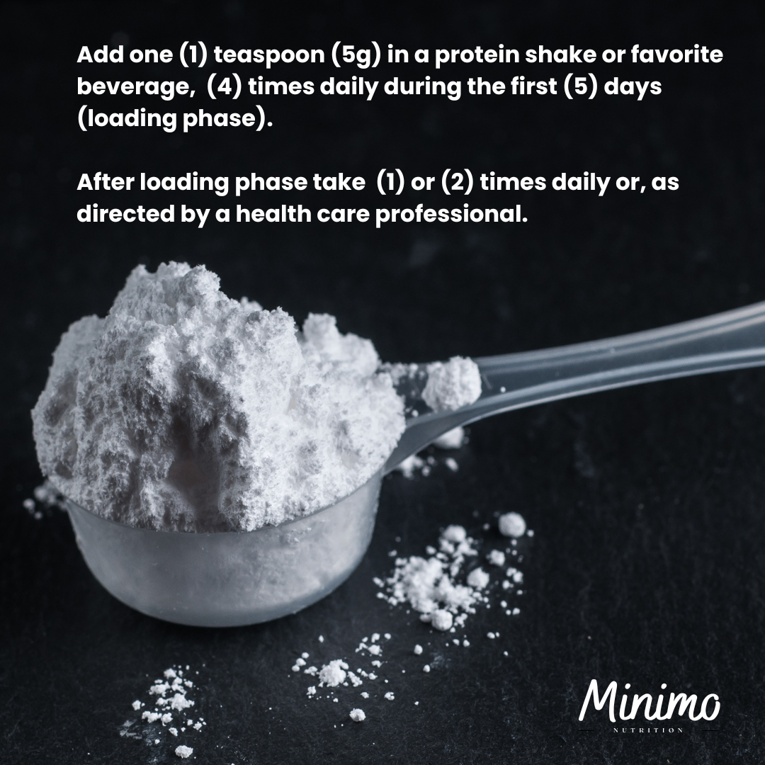 Minimo Nutrition Creatine Monohydrate Powder Supplement for Lean Muscle Mass and Strength