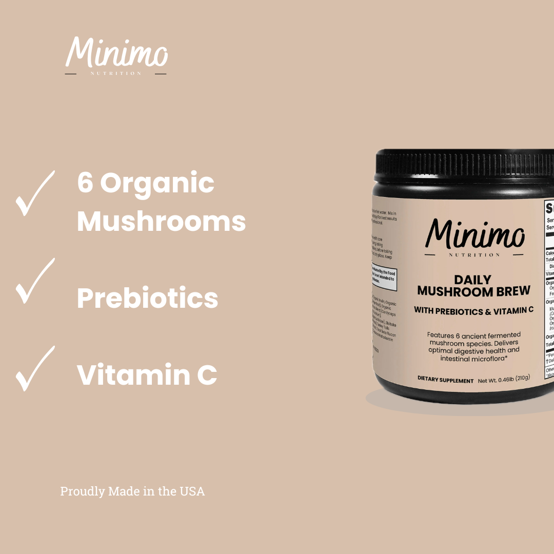 Organic Daily Mushroom Coffee Alternative with Prebiotics and Vitamin C