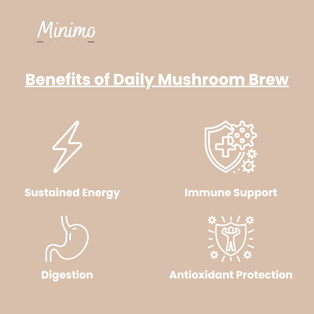 Organic Daily Mushroom Coffee Alternative with Prebiotics and Vitamin C Benefits