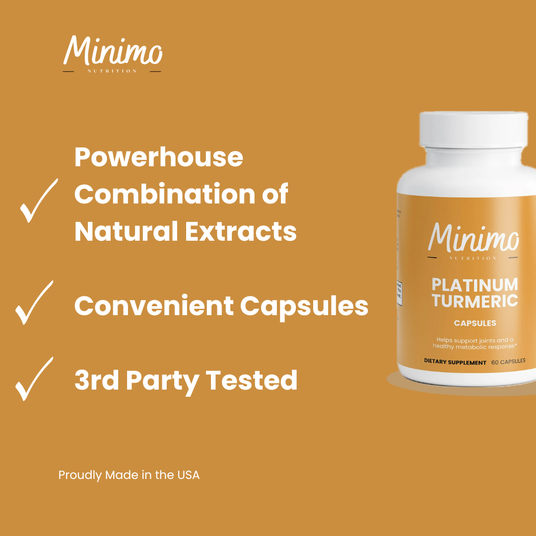 Minimo Nutrition Platinum Turmeric Supplement for Joints & Metabolism