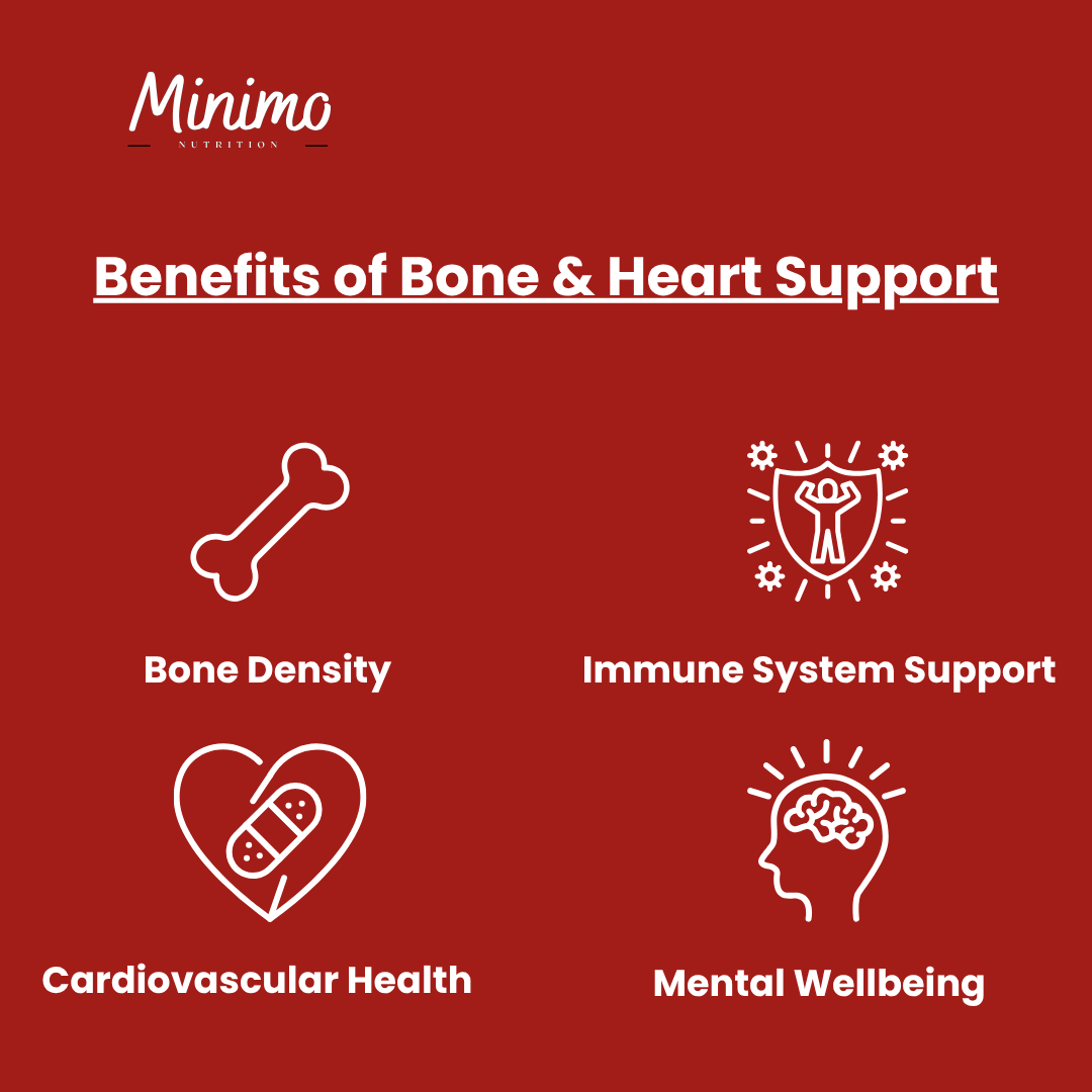 Minimo Nutrition Bone & Heart Support Vitamin K2 + D3 Supplement Benefits