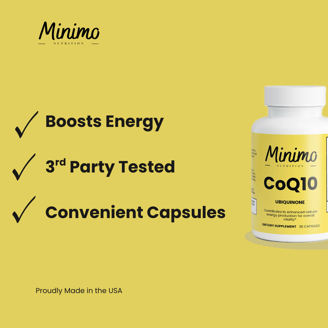 Minimo Nutrition CoQ10 Ubiquinone Supplement for Energy