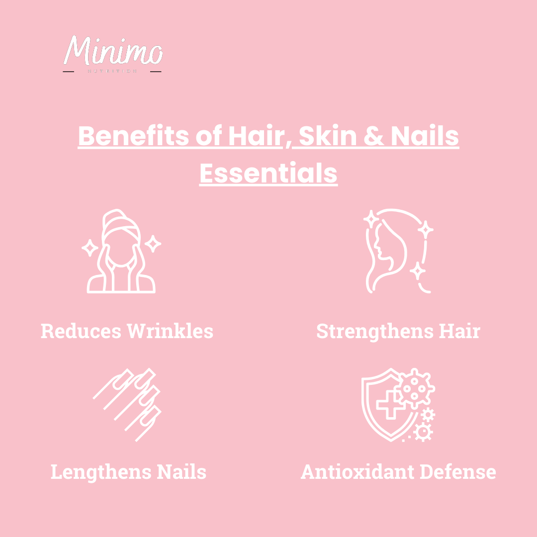 Minimo Nutrition Hair, Skin and Nails Essentials Supplement Benefits