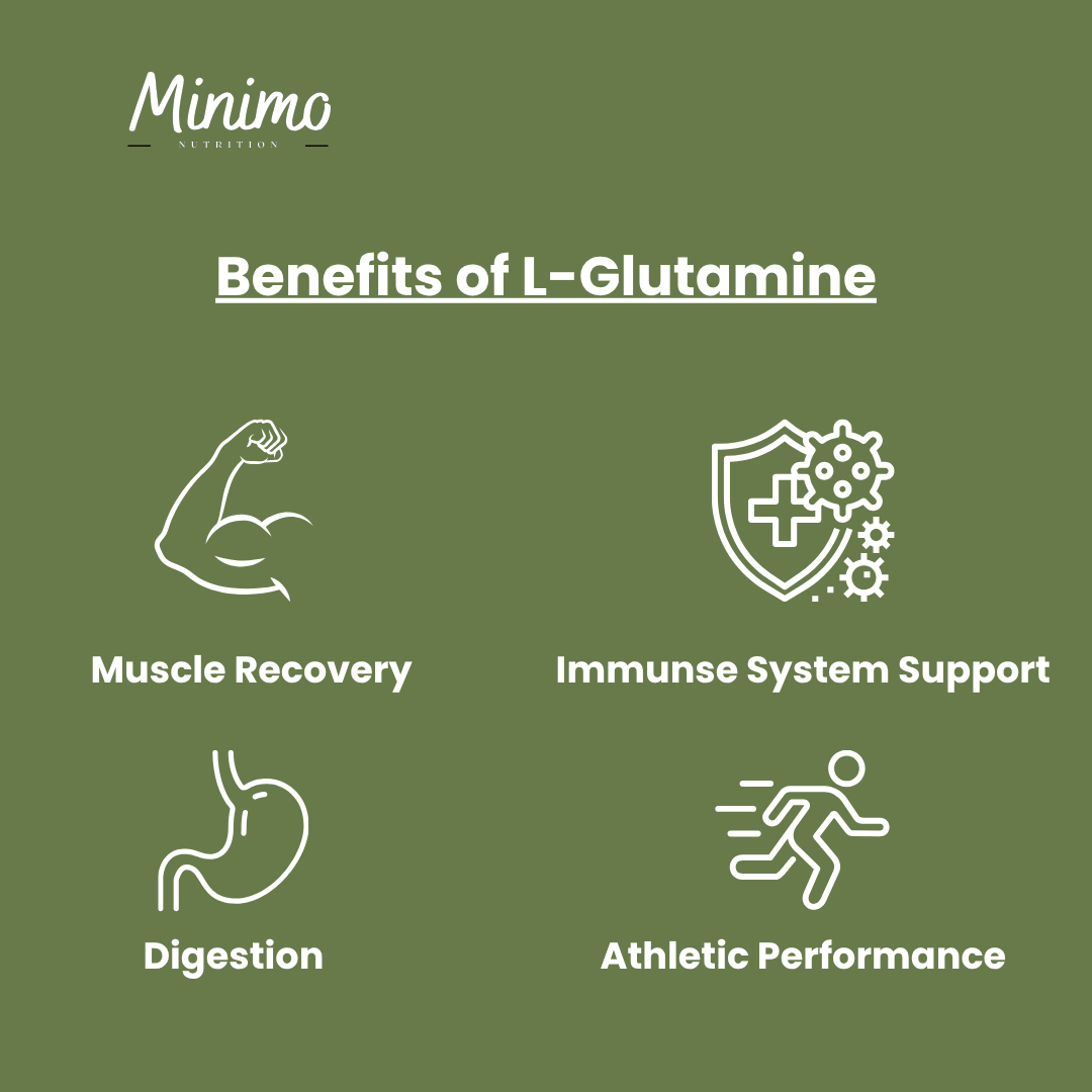 Minimo Nutrition L-Glutamine Powder Supplement for Lean Muscle Mass and Cell Growth