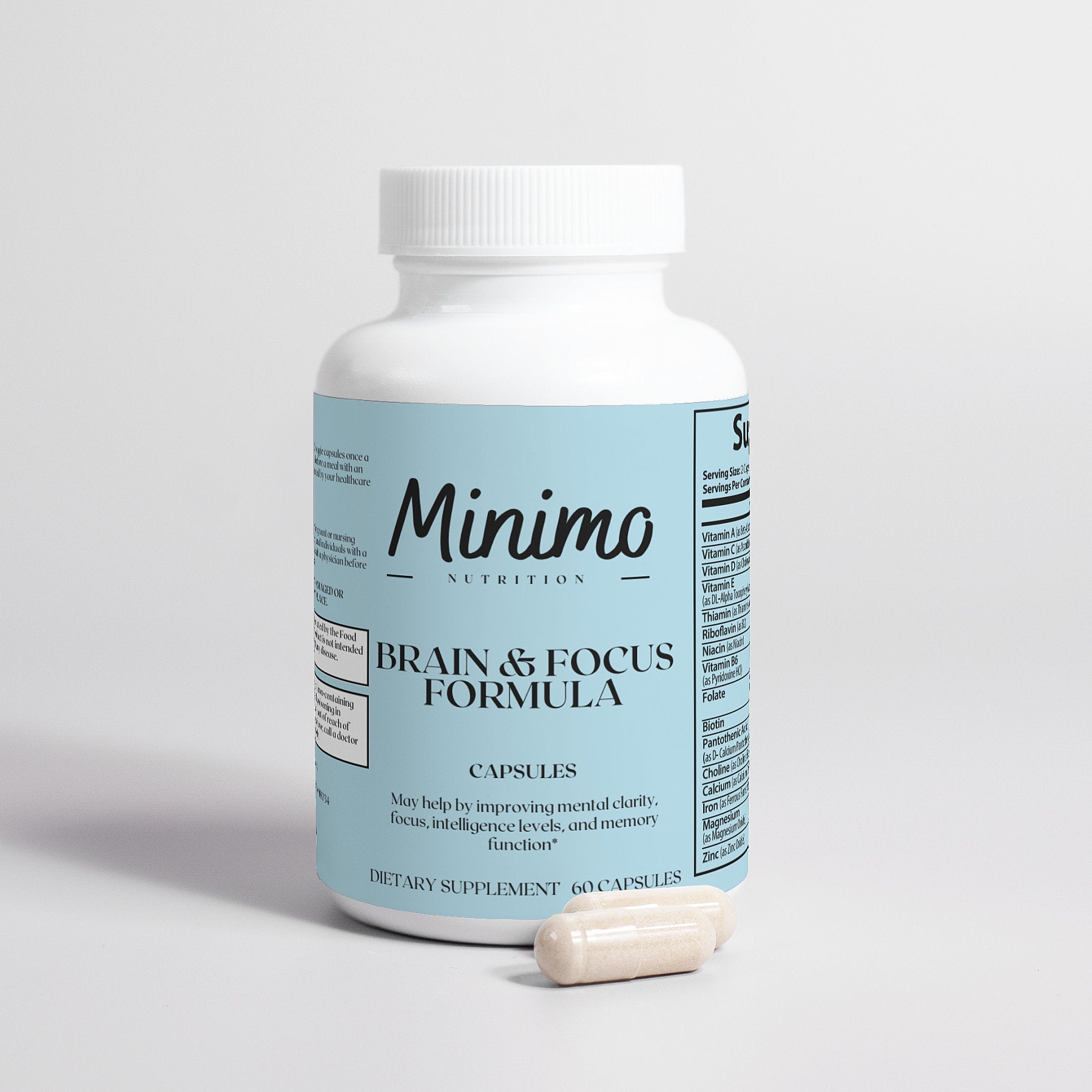 Minimo Nutrition Brain & Focus Formula, 60 ct.