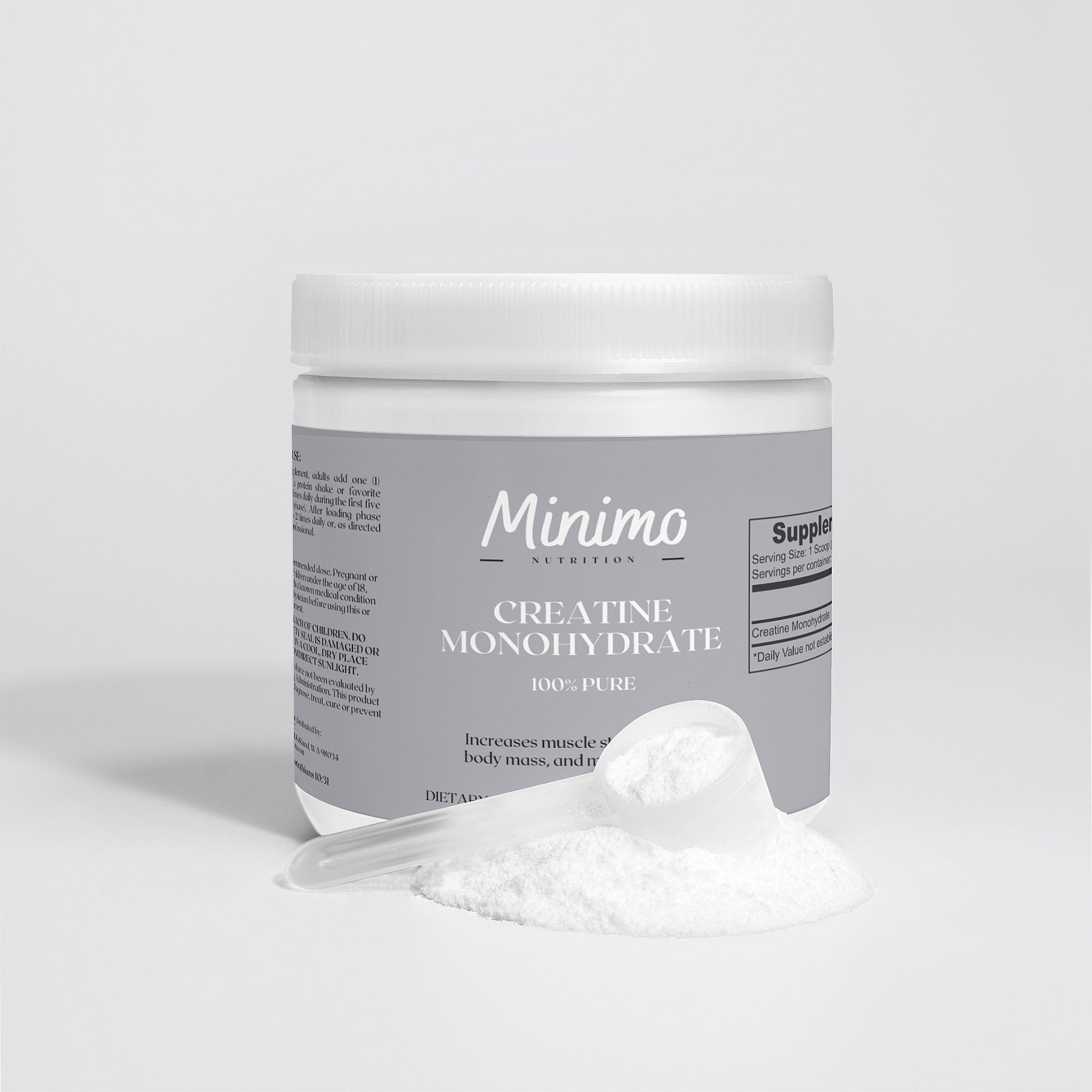 Minimo Nutrition Creatine Monohydrate Powder, 8.8 oz