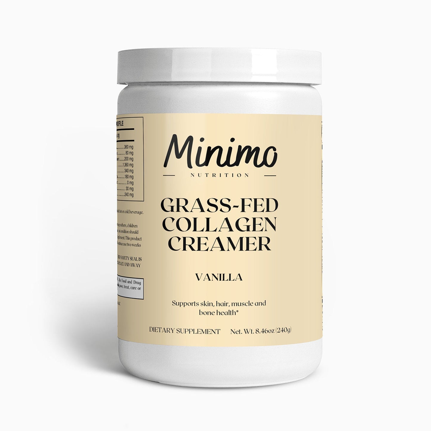 Minimo Nutrition Grass Fed Vanilla Collagen Creamer