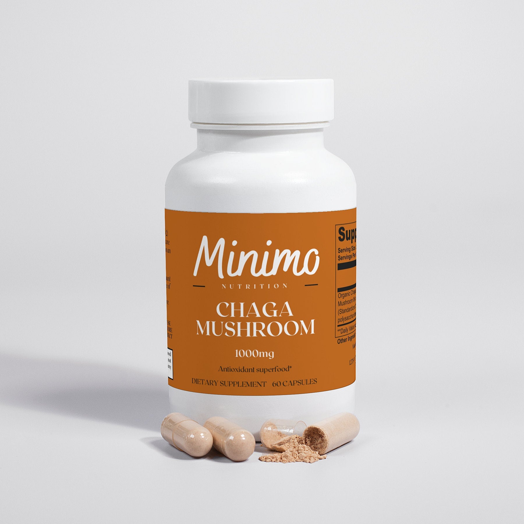 Minimo Nutriton Organic Chaga Mushroom Capsules, 60 ct.