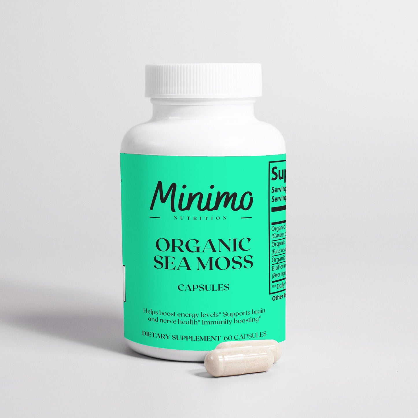 Organic Sea Moss with Bladderwrack and Burdock Root, 60 ct.