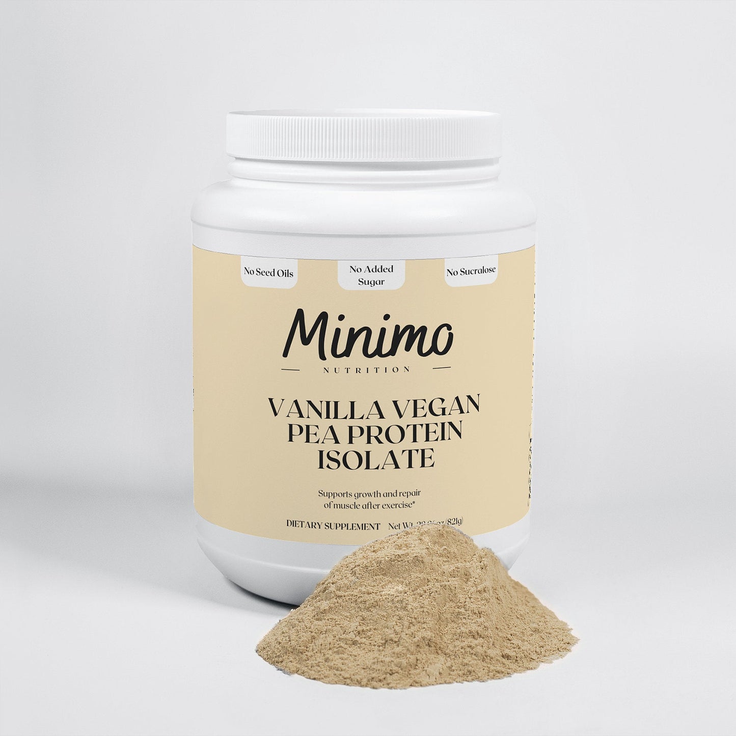 Vanilla Vegan Pea Protein Isolate Powder - Non Whey Protein Powder