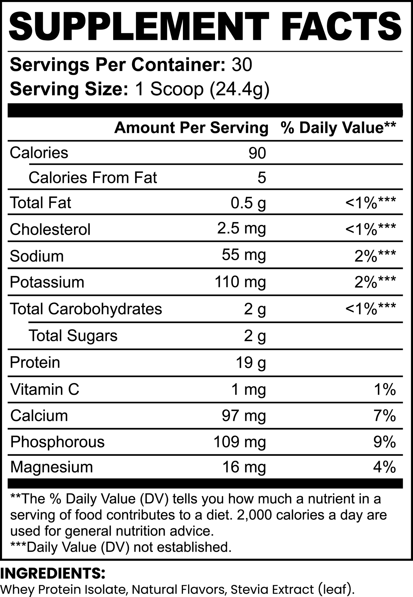 Vanilla Whey Isolate Protein Powder, 1.61 lbs